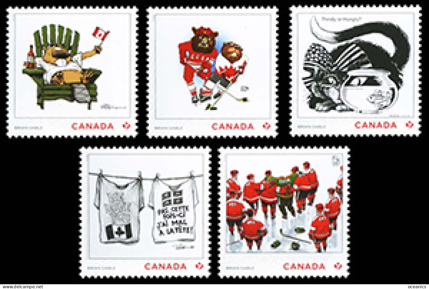 Canada (Scott No.3297-01 - Editorial Cartoonists) (o) Set Of 5 Use Uncanceled - Oblitérés