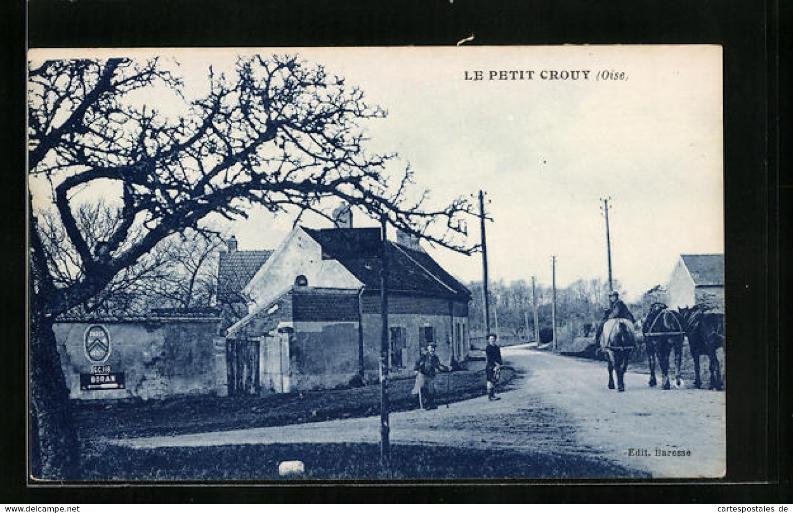 CPA Le Petit Crouy, Belebte Vue De La Rue  - Sonstige & Ohne Zuordnung