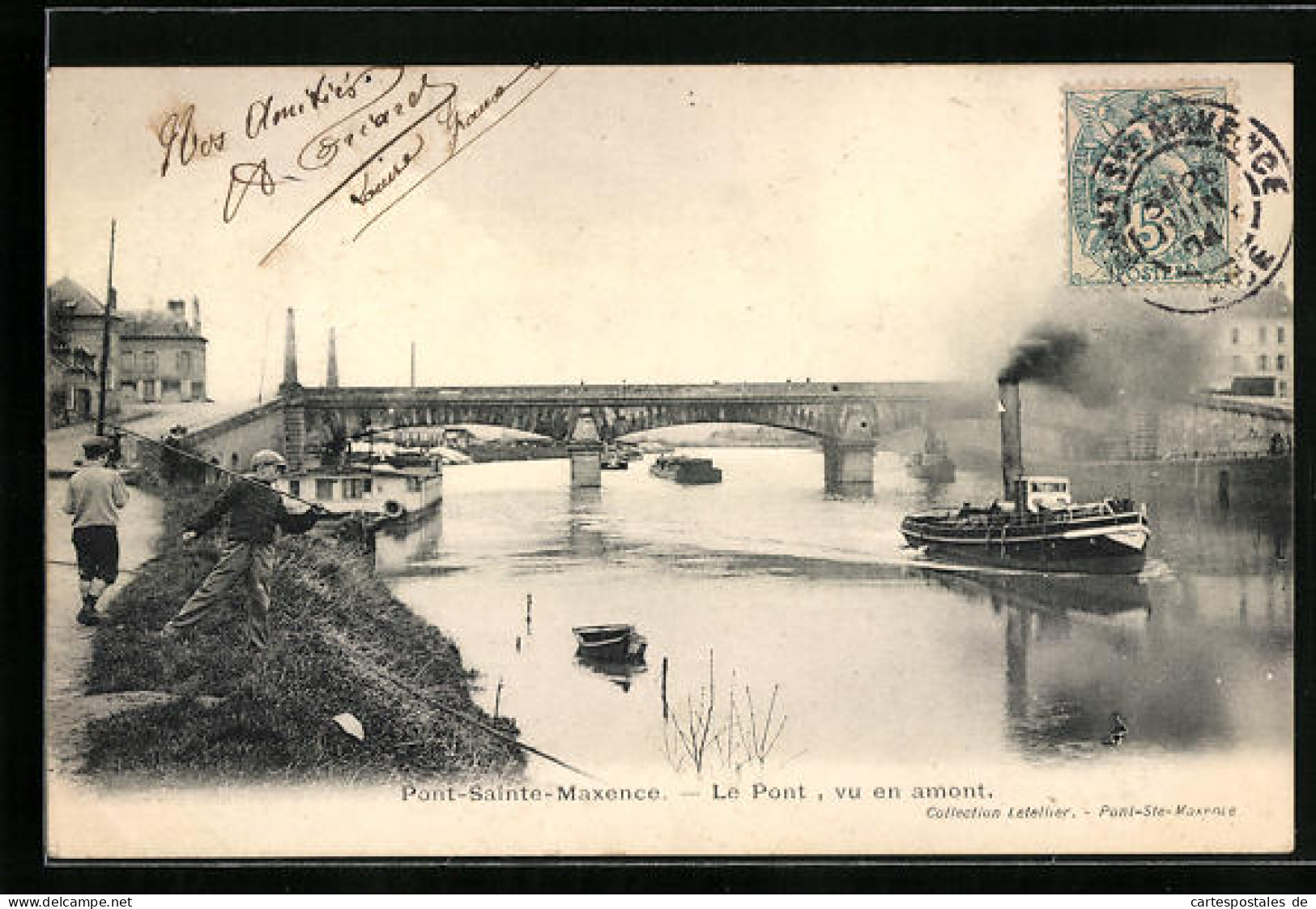 CPA Pont-Sainte-Maxence, Le Pont, Vue En Amont  - Pont Sainte Maxence