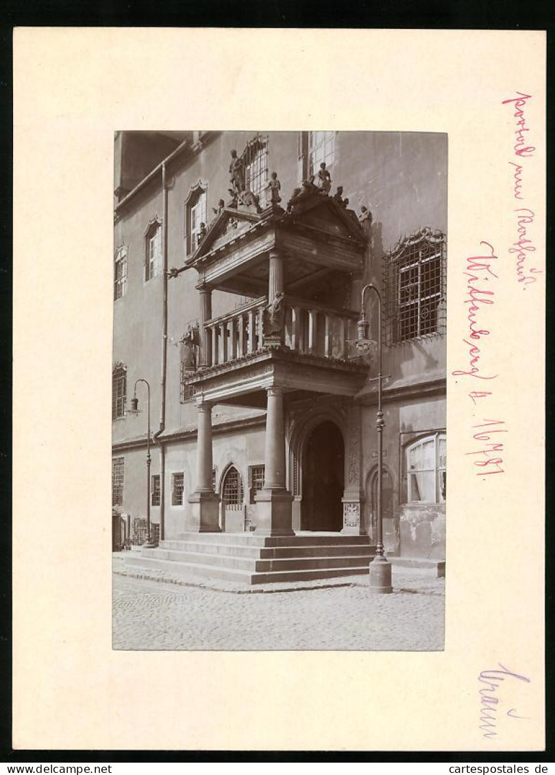 Fotografie Brück & Sohn Meissen, Ansicht Wittenberg, Rathaus - Portal  - Orte