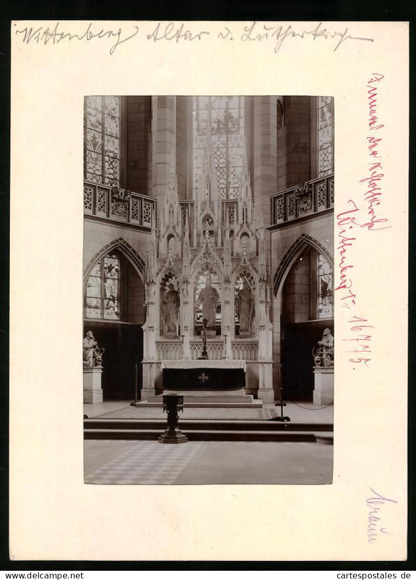 Fotografie Brück & Sohn Meissen, Ansicht Wittenberg, Altar In Der Schlosskirche  - Lieux