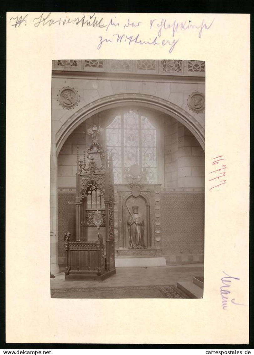 Fotografie Brück & Sohn Meissen, Ansicht Wittenberg, Kaiserstuhl In Der Schlosskirche  - Lieux