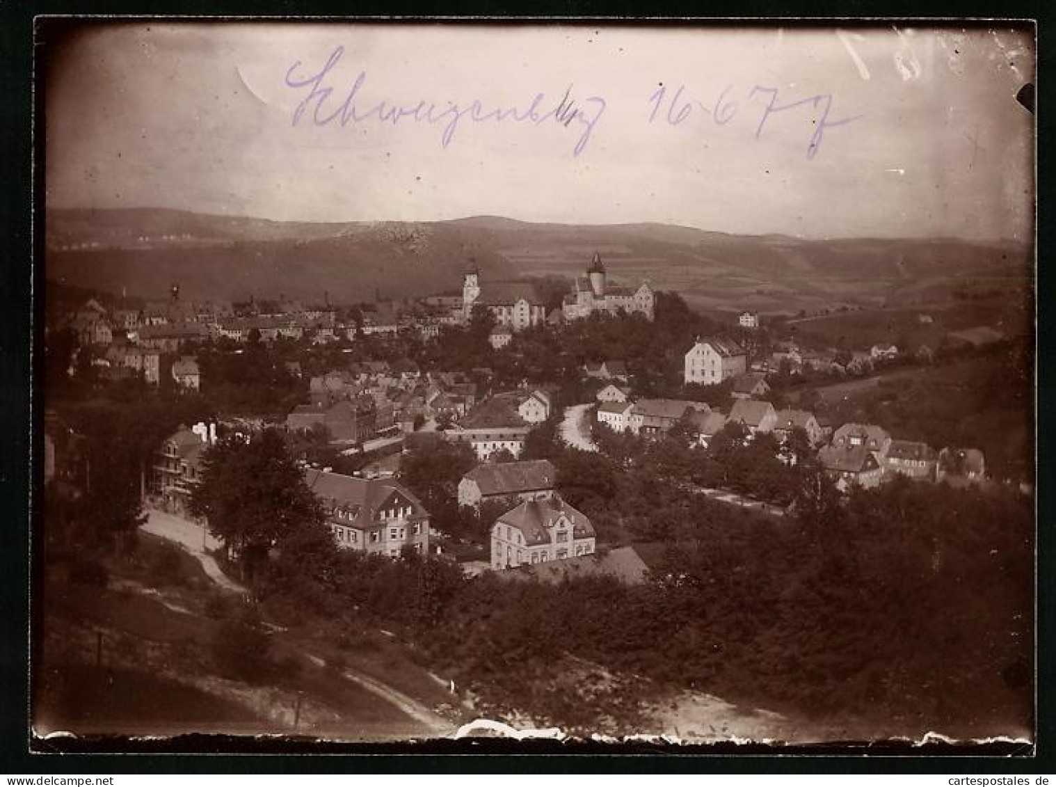 Fotografie Brück & Sohn Meissen, Ansicht Schwarzenberg I. Sa., Blick über Die Stadt  - Lieux