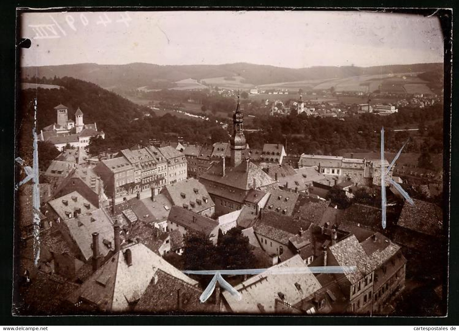 Fotografie Brück & Sohn Meissen, Ansicht Waldenburg, Panorama Der Altstadt  - Orte