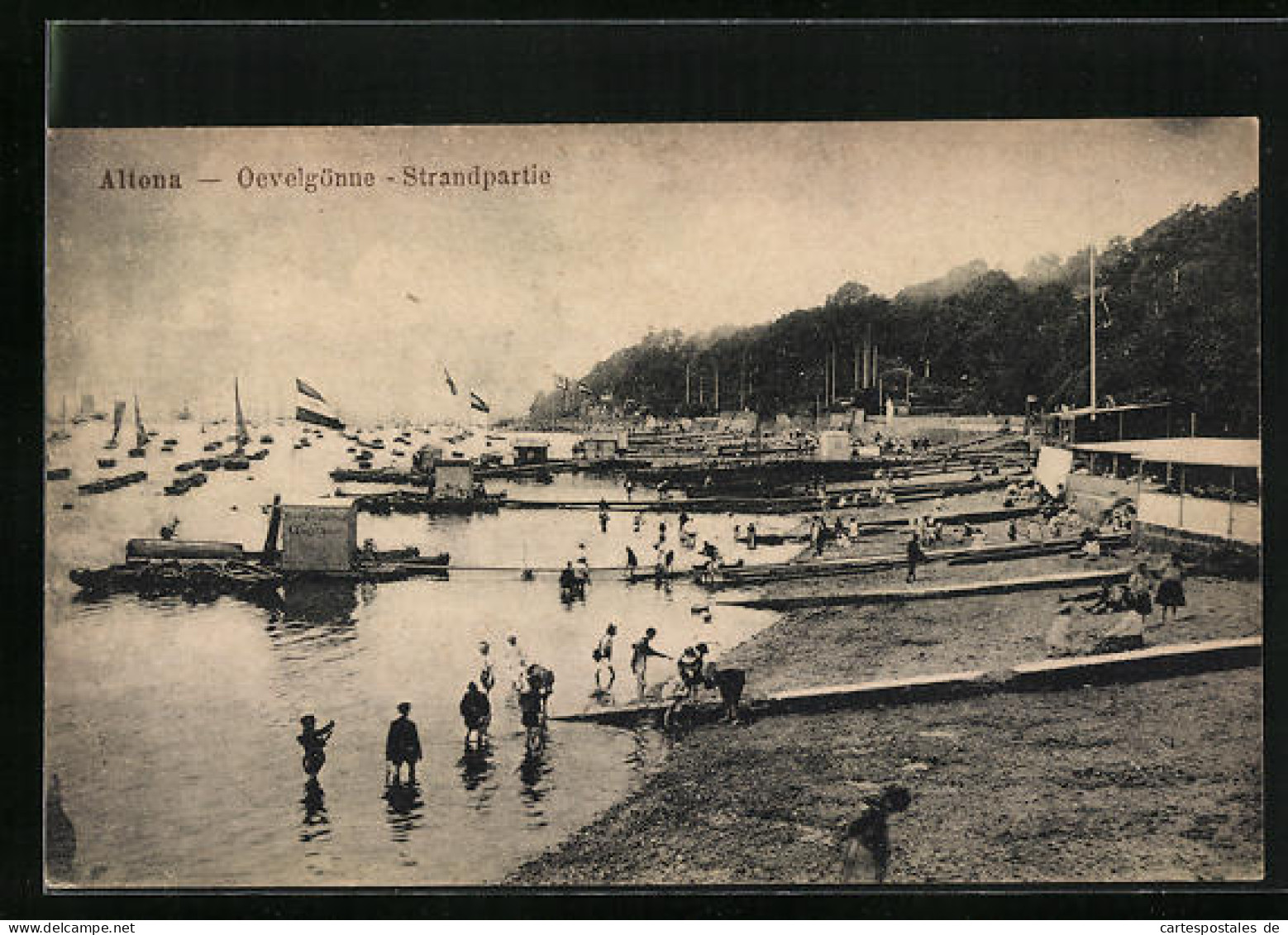 AK Hamburg-Altona, Strandpartie Mit Badegästen  - Altona