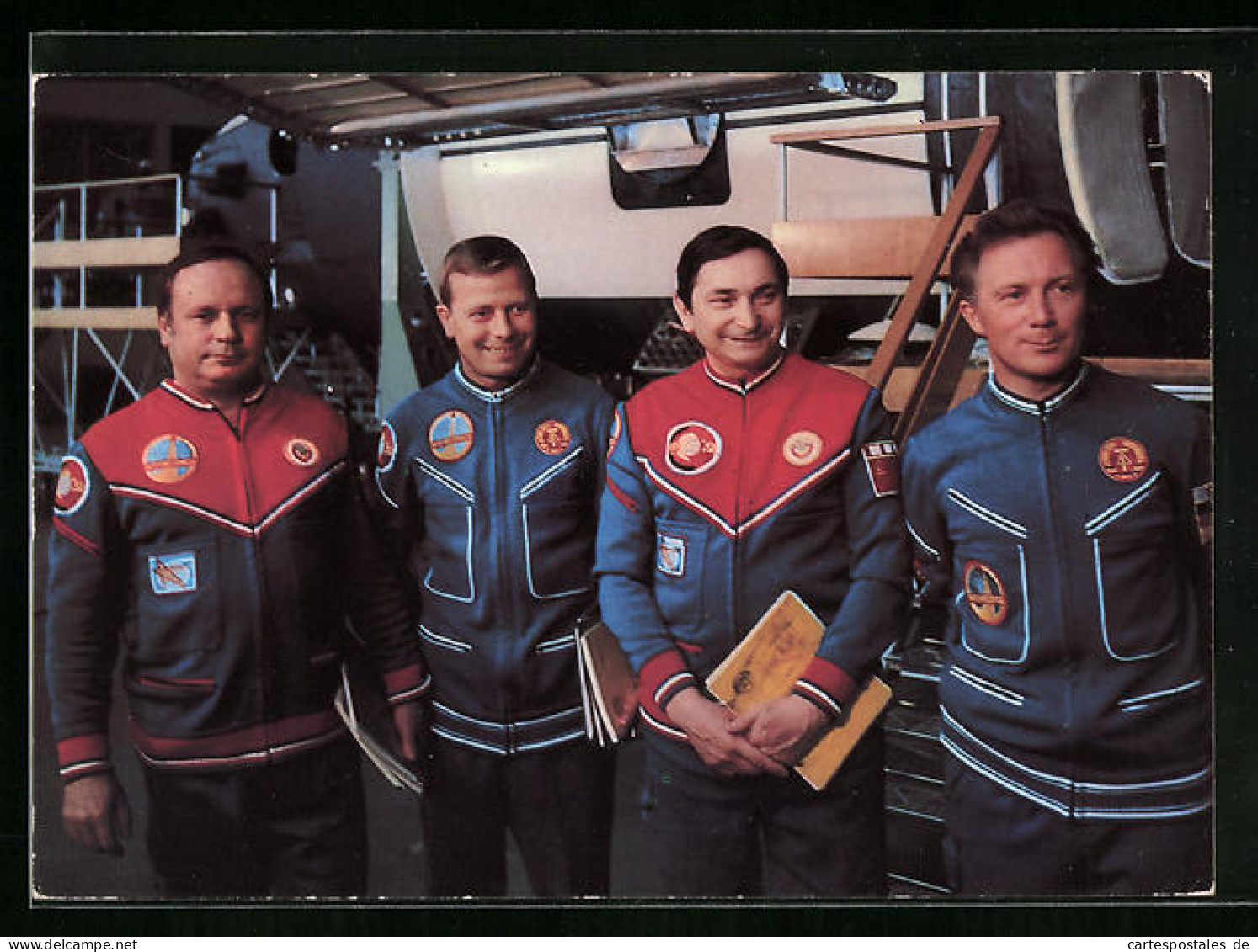 AK Gemeinsamer Kosmosflug Der UdSSR Und Der DDR, Gruppenaufnahme Der Kosmonauten  - Espace