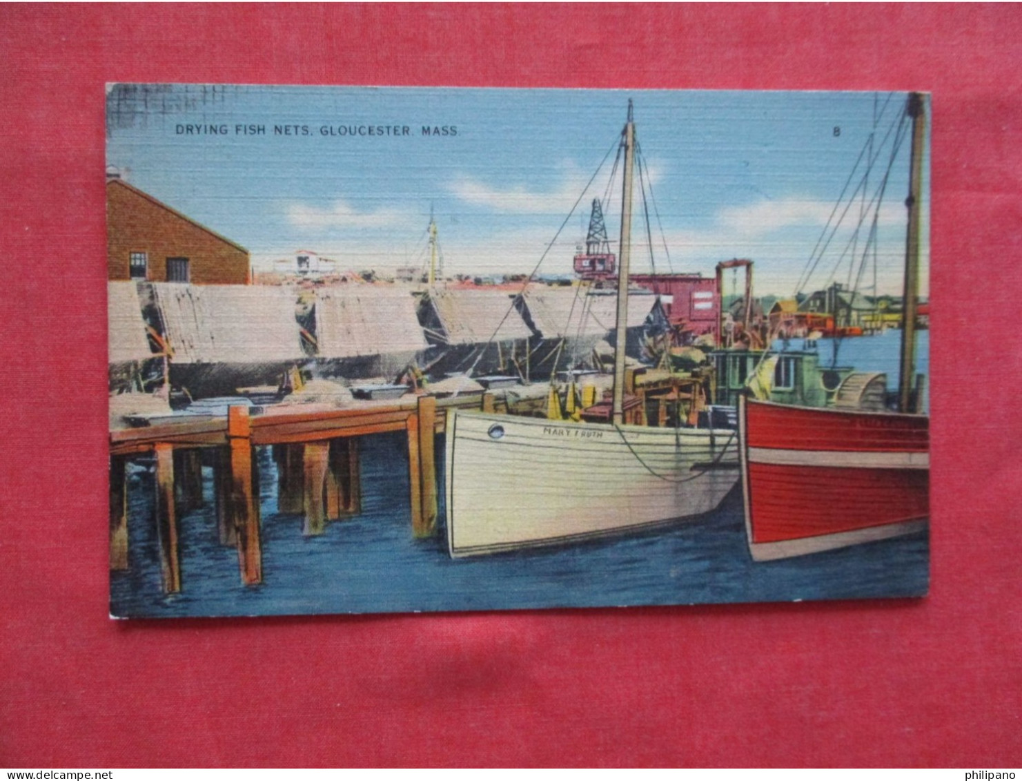 Drying Fish Nets. Gloucester.Massachusetts  Ref 6395 - Autres & Non Classés