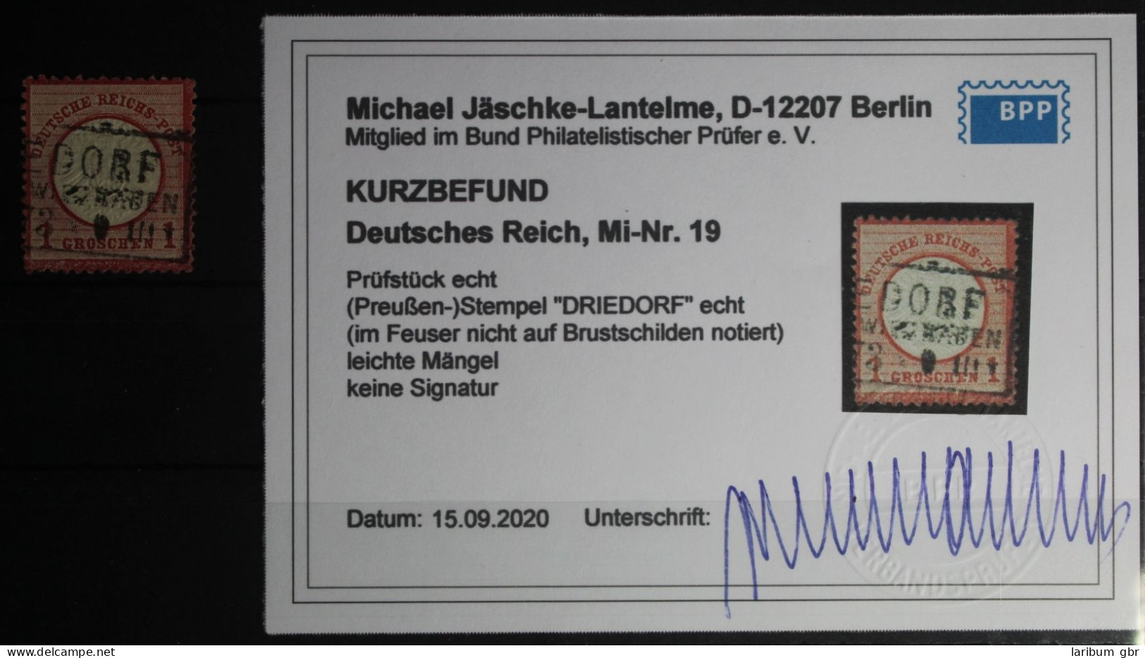 Deutsches Reich 19 Gestempelt Mit Kurzbefund Jäschke BPP #FH221 - Sonstige & Ohne Zuordnung
