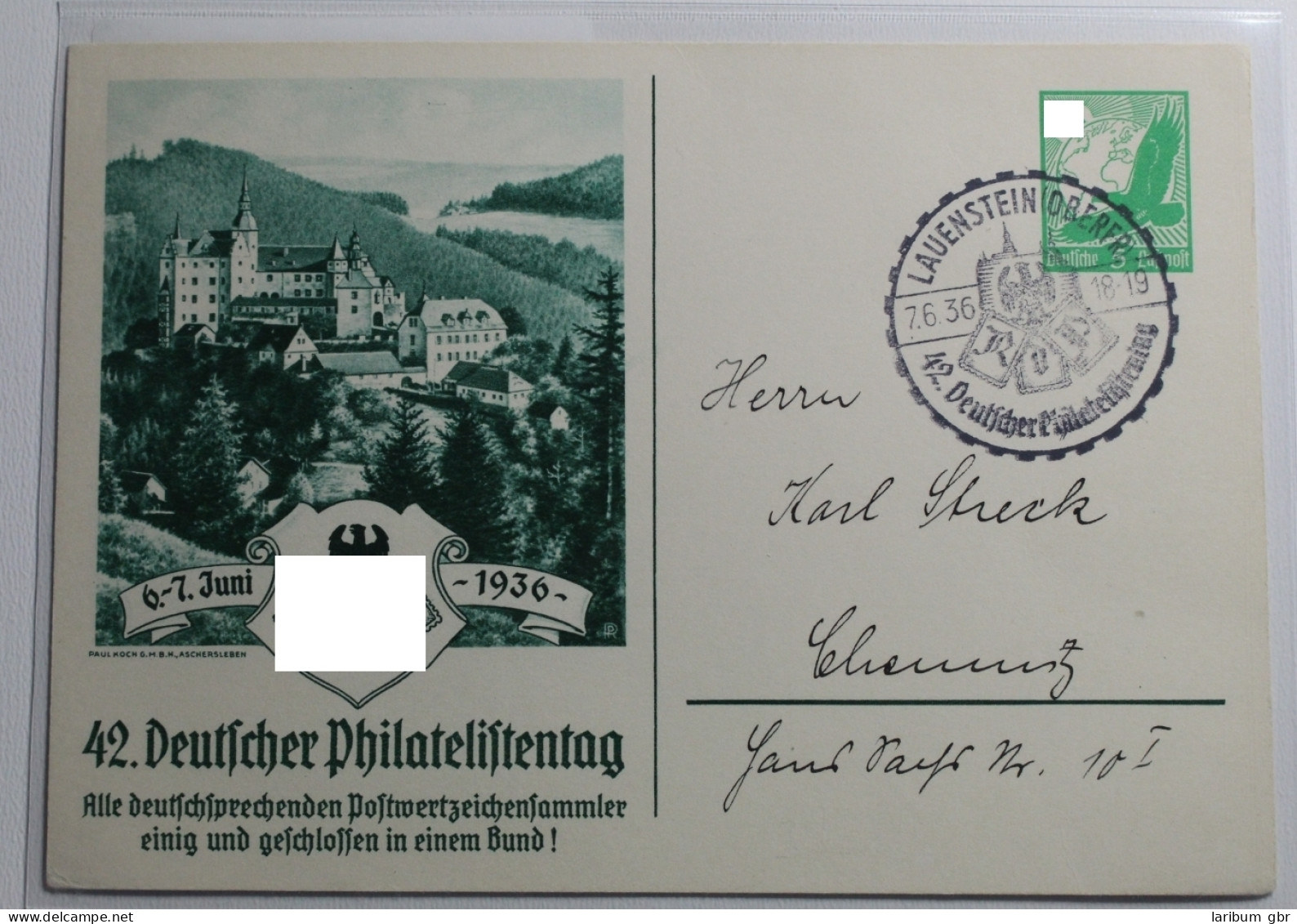 Deutsches Reich 529 Als Ganzsache 42. Deutscher Philatelistentag #BB609 - Other & Unclassified
