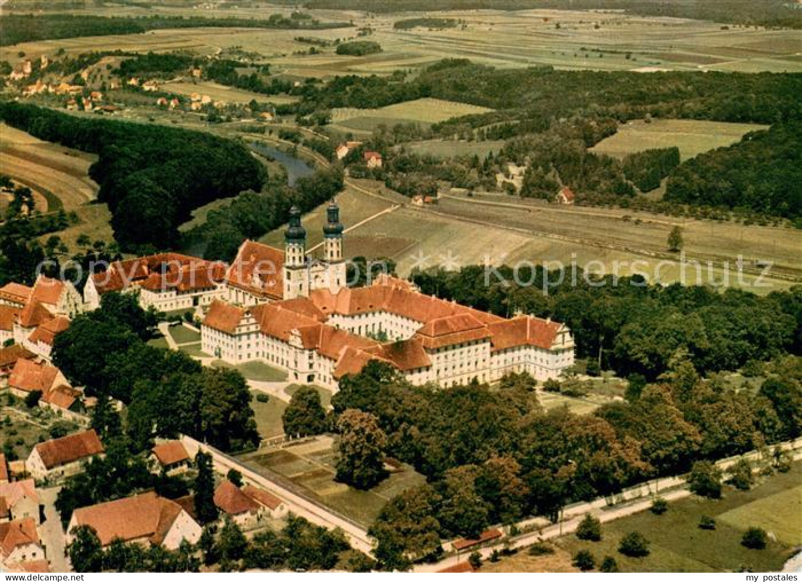 73744905 Obermarchtal Schloss Mit Blick Auf Rechtenstein Fliegeraufnahme Obermar - Andere & Zonder Classificatie