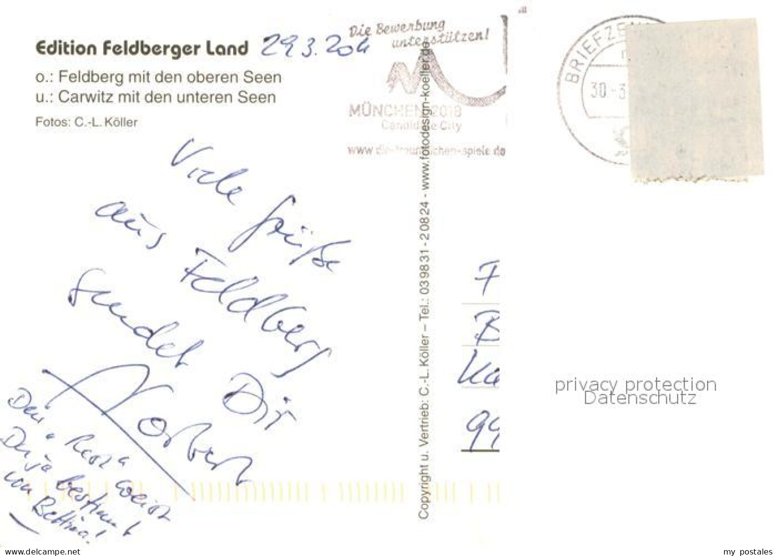 73744823 Feldberg Mecklenburg Fliegeraufnahmen Mit Oberen Seen Und Carwitz Mit D - Sonstige & Ohne Zuordnung