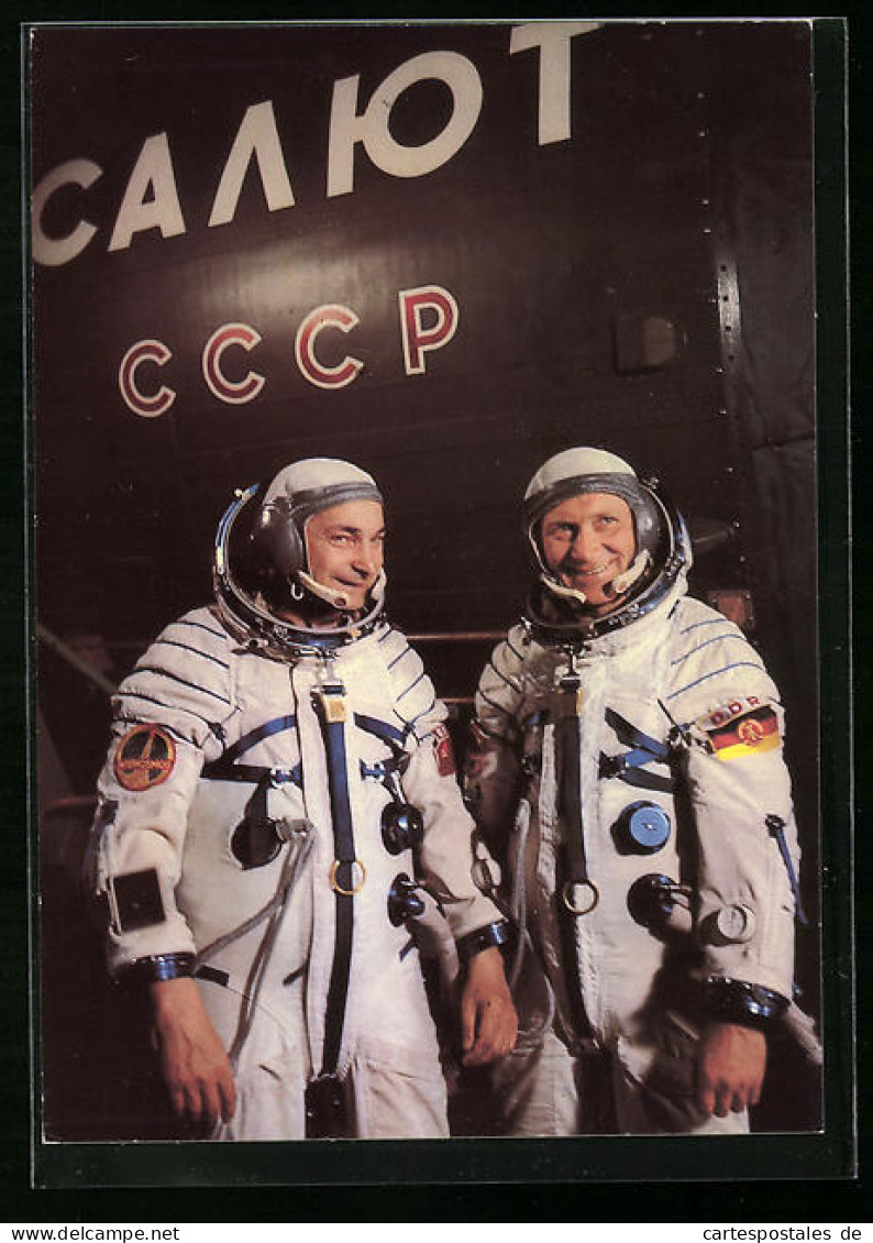 AK Gemeinsamer Kosmosflug Der UdSSR Und Der DDR, Waleri Bykowski Und Sigmund Jähn Während Des Trainings  - Ruimtevaart
