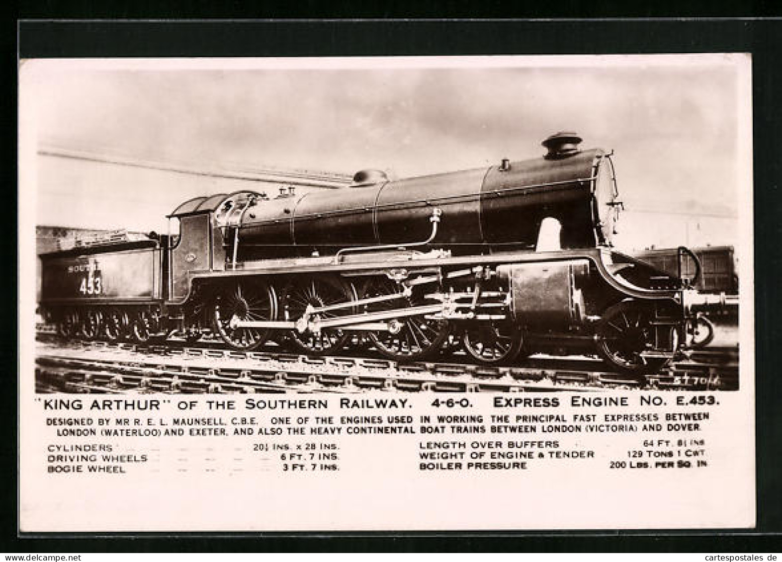 Pc King Arthur Of The Southern Railway, 4-6-0 Express Engine No. 453  - Treni