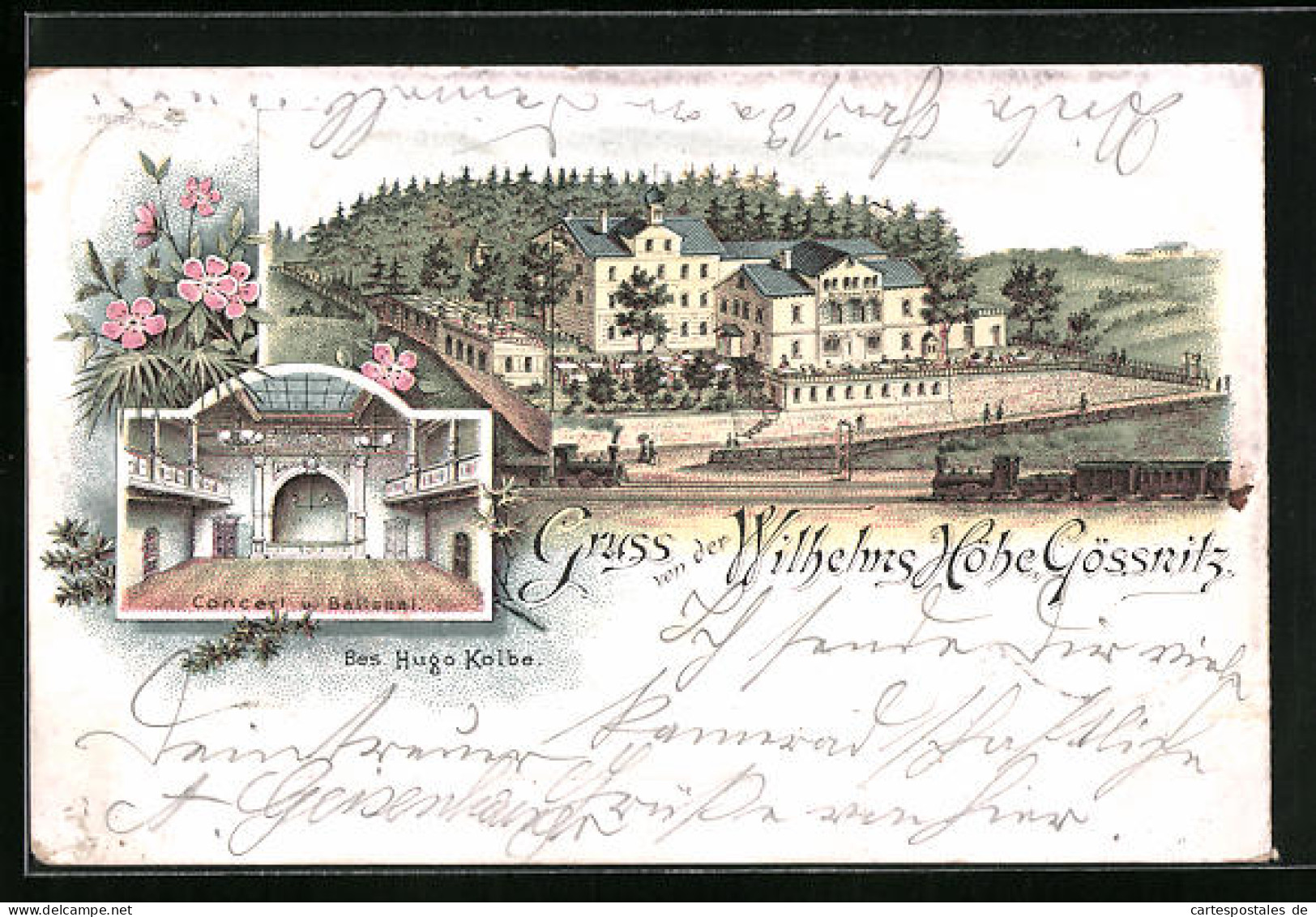 Lithographie Gössnitz, Gasthaus Auf Der Wilhelms Höhe  - Goessnitz