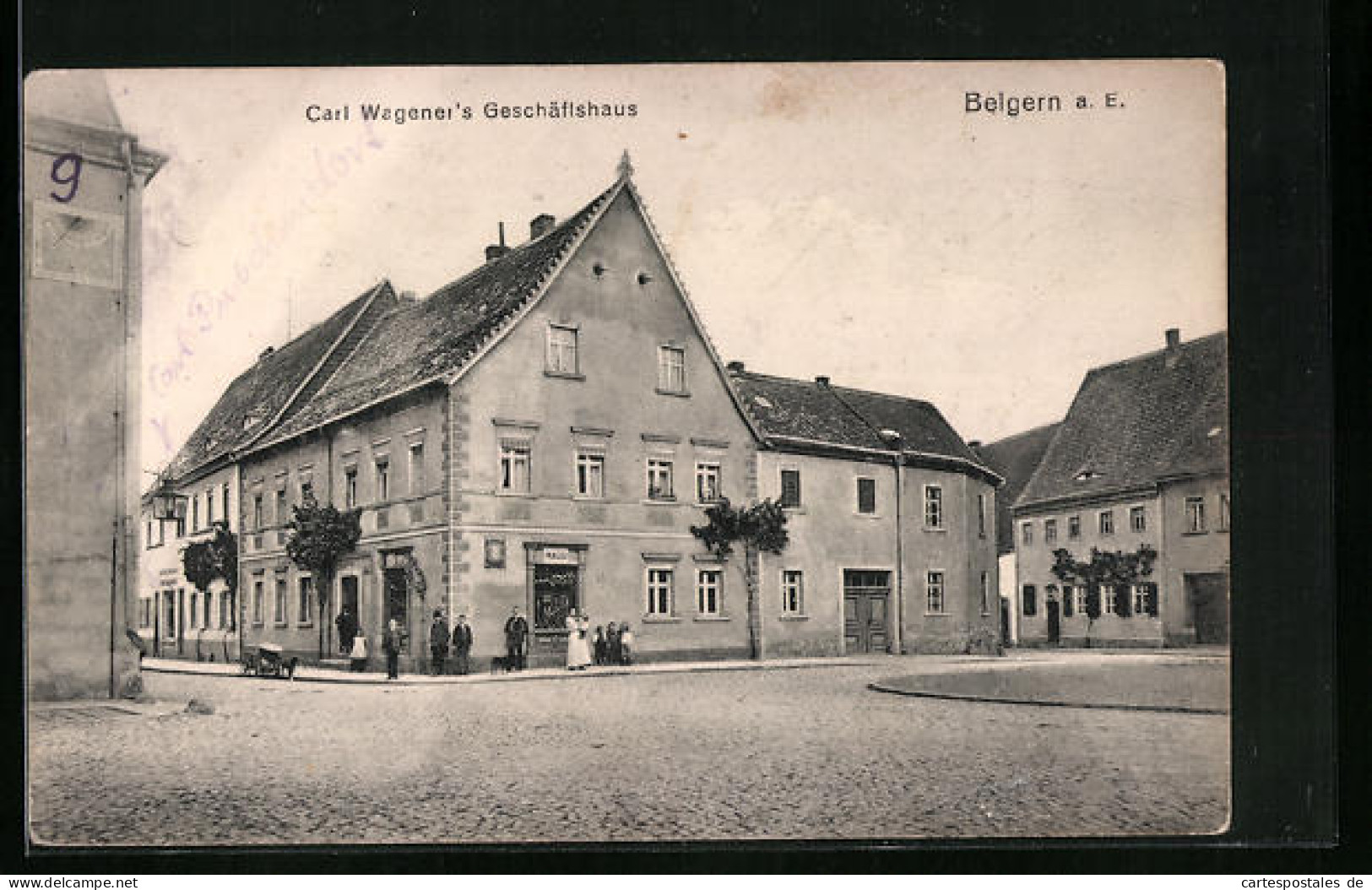 AK Belgern A. E., Carl Wageners Geschäftshaus  - Belgern