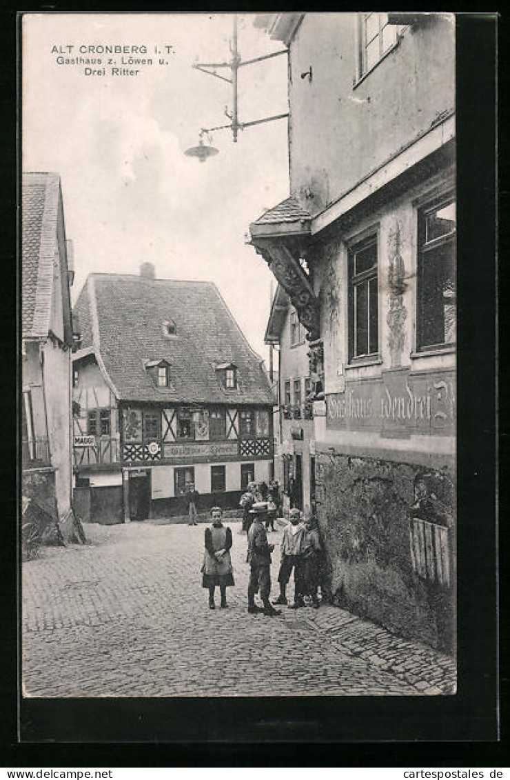 AK Alt Cronenberg I. T., Gasthaus Zum Löwen Und Drei Ritter  - Sonstige & Ohne Zuordnung