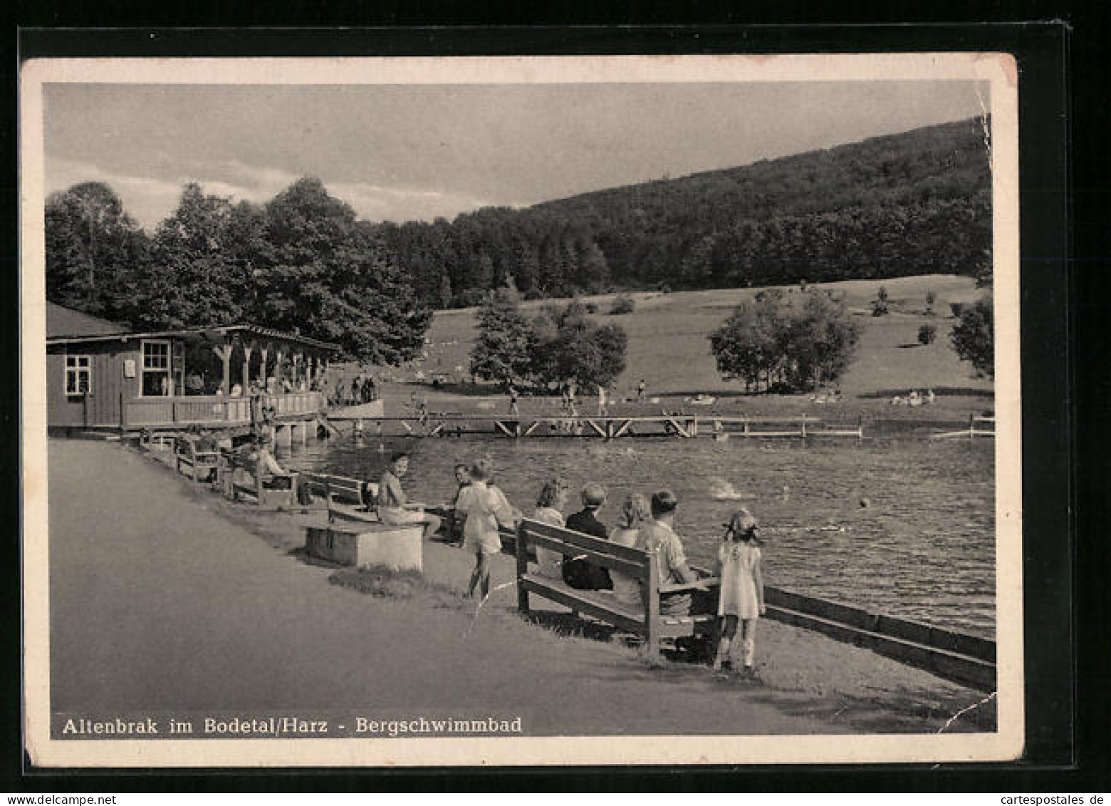 AK Altenbrak Im Bodetal /Harz, Bergschwimmbad Mit Badegästen  - Altenbrak