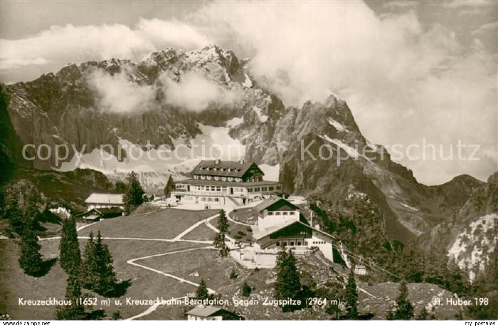 73744491 Kreuzeckhaus Mit Kreuzeck Bergstation Und Zugspitze Kreuzeckhaus - Garmisch-Partenkirchen