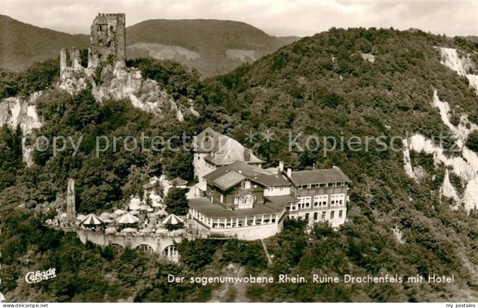 73744345 Koenigswinter Ruine Drachenfels Mit Hotel Fliegeraufnahme Koenigswinter - Koenigswinter