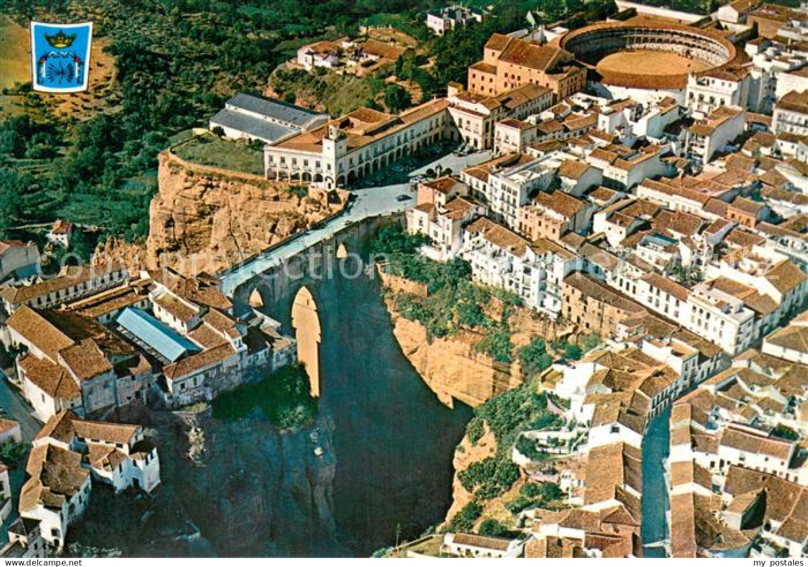 73744219 Ronda Andalucia Vista Parcial Puente Y Plaza De Toros Ronda Andalucia - Andere & Zonder Classificatie