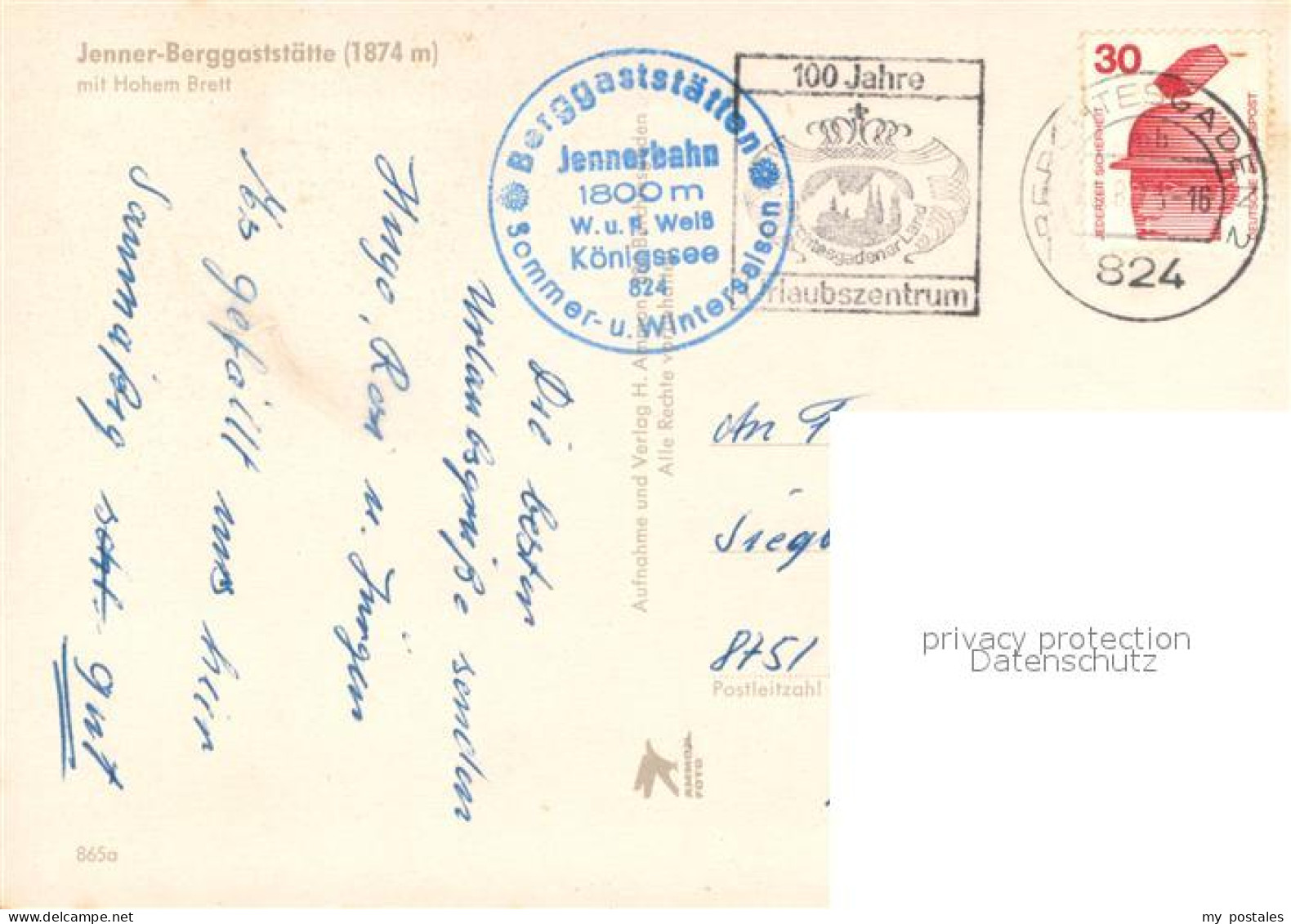 73744102 Koenigssee Jenner Berggasthuette Mit Hohem Brett Koenigssee - Other & Unclassified