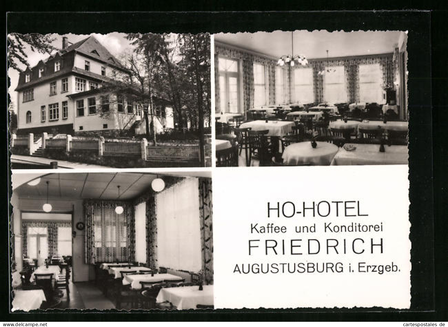 AK Augustusburg I. Erzgeb., HO-Hotel Friedrich Mit Innenansichten  - Augustusburg