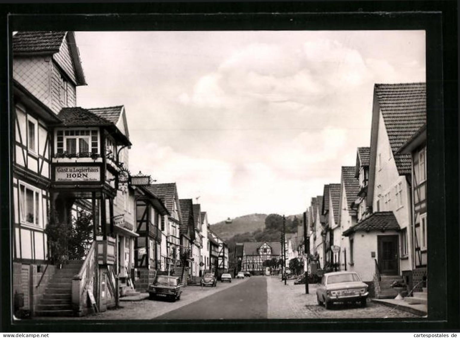 AK Neumorschen, Gasthaus Horn Inh. J. Priller Mit Strassenpartie  - Autres & Non Classés