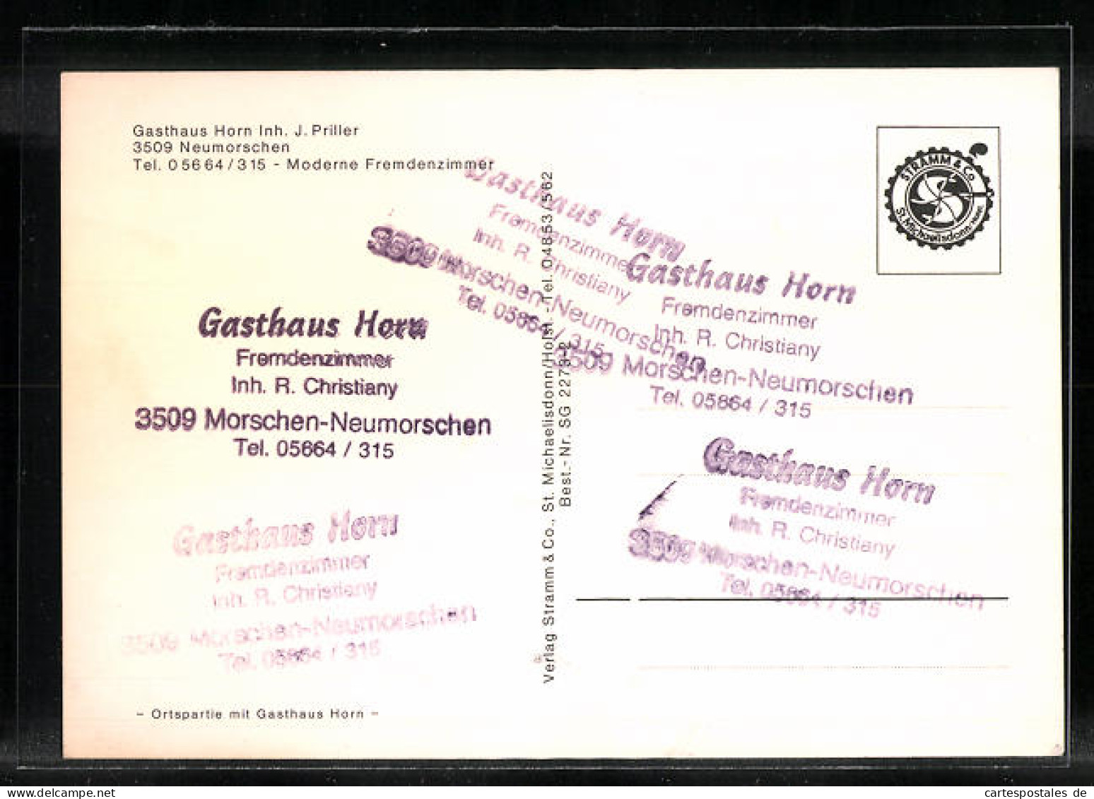 AK Neumorschen, Gasthaus Horn Inh. J. Priller Mit Strassenpartie  - Andere & Zonder Classificatie