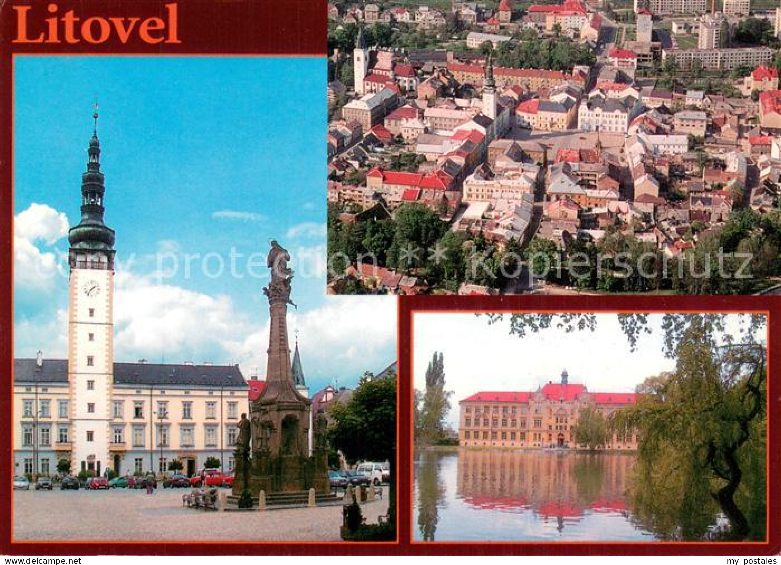 73744089 Litovel Littau Czechia Rathaus Monument Fliegeraufnahme Schloss  - Czech Republic