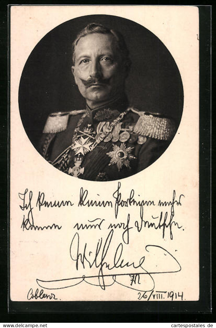 AK Kaiser Wilhelm II. Kennt Nur Noch Deutsche.  - Königshäuser