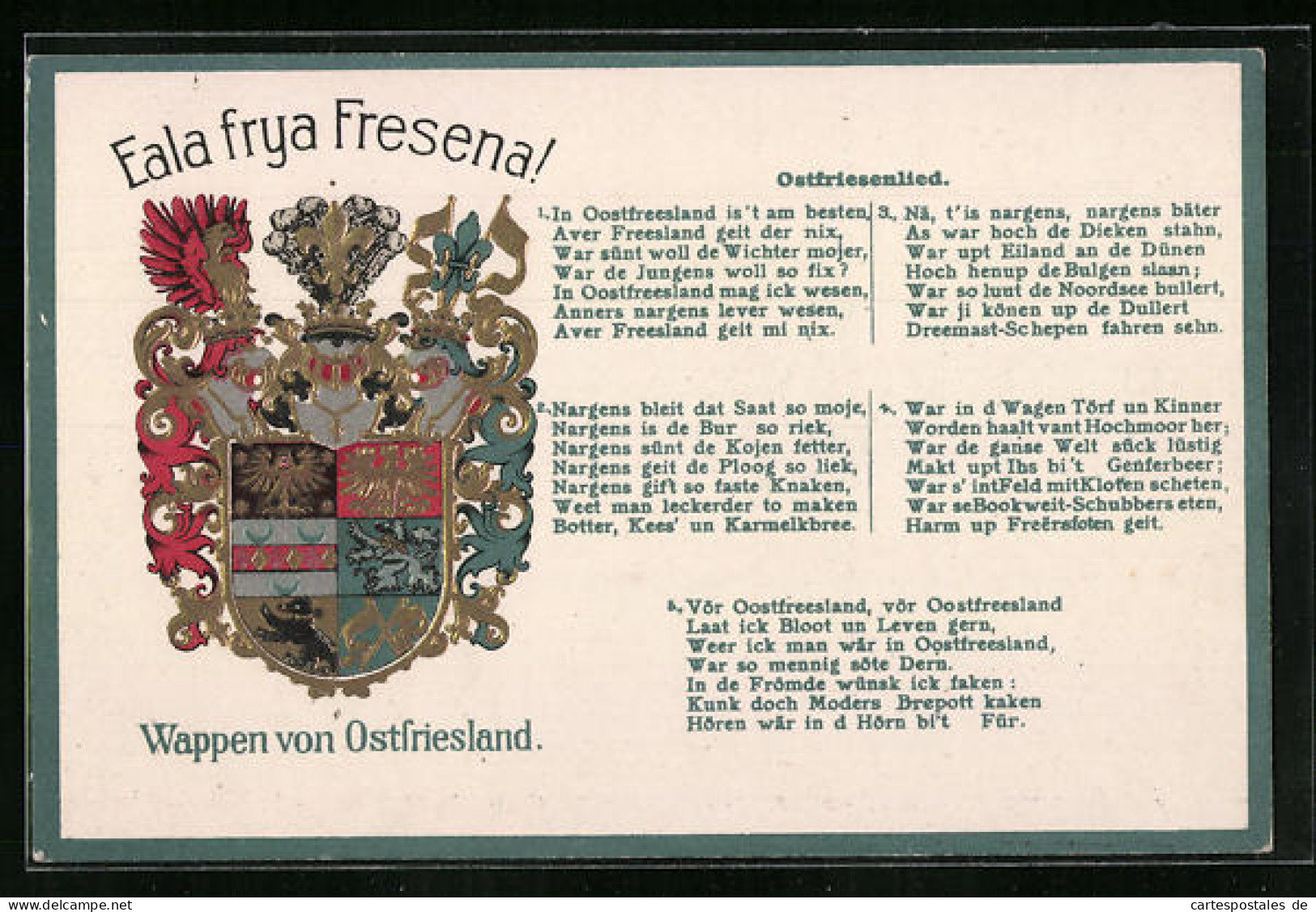 AK Wappen Von Ostfriesland  - Genealogia