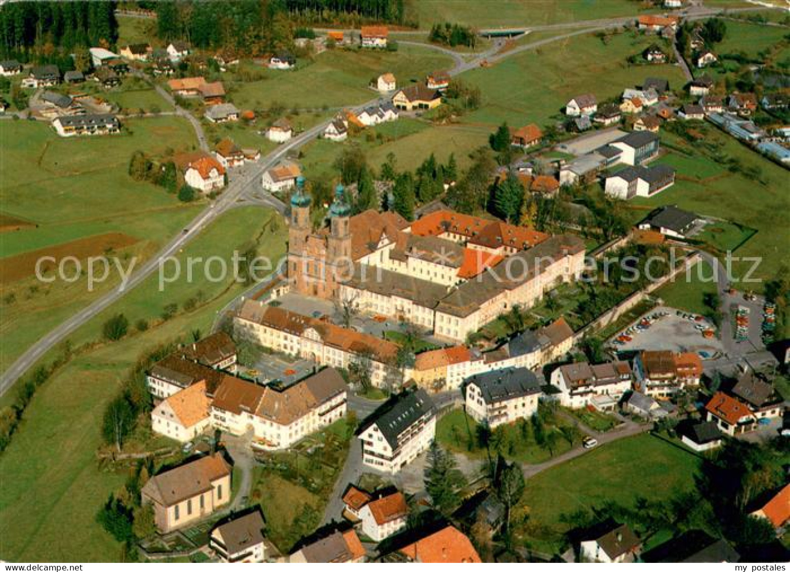 73744031 St Peter Schwarzwald Fliegeraufnahme Kiche Kloster St Peter Schwarzwald - St. Peter