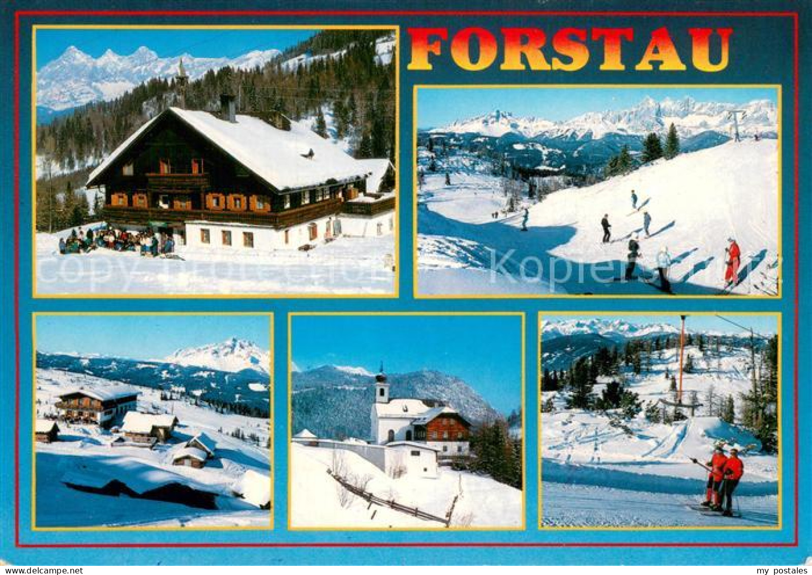 73743823 Forstau Jugendgaestehaus Dachsteinblick Winterpanorama Kirche Schleppli - Altri & Non Classificati