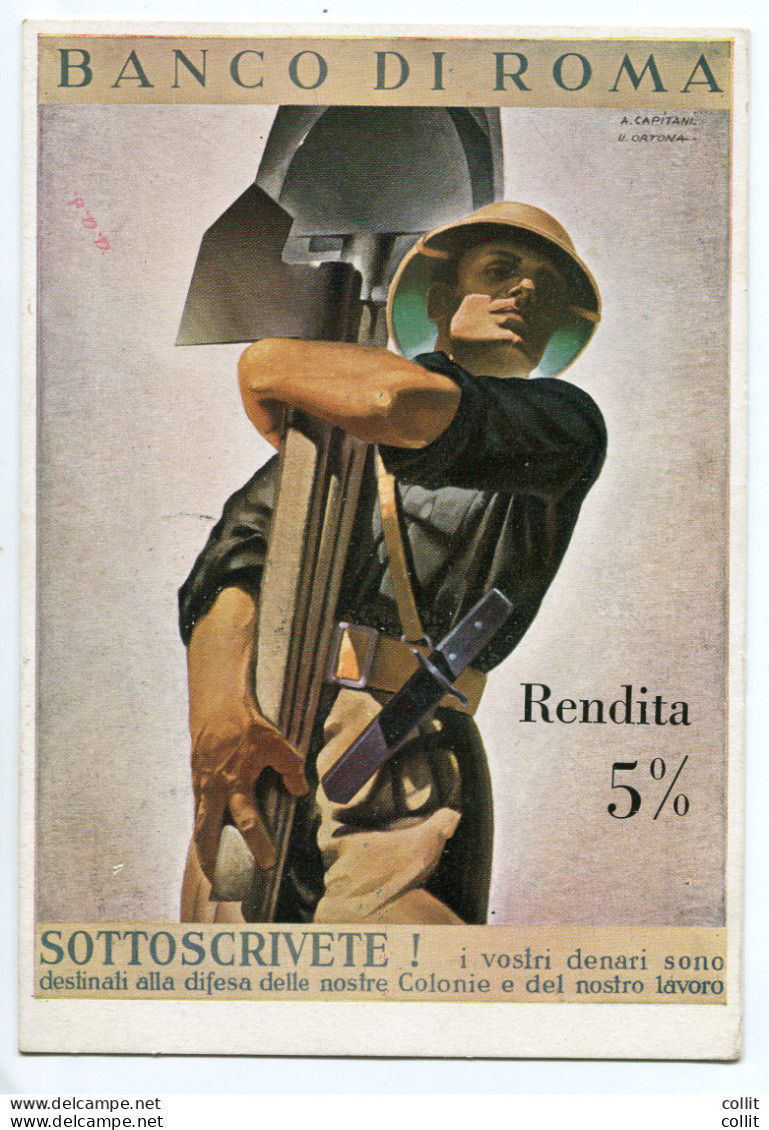 1936 Banco Di Roma Rendita 5% - Bella Cartolina - Marcofilie