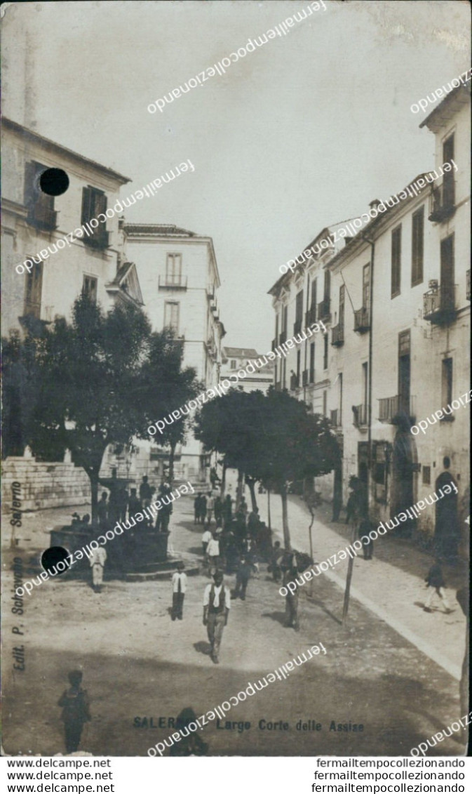 Bc364 Cartolina Salerno Citta'largo Corte Dell'assise Fori D'archivio 1911 - Salerno