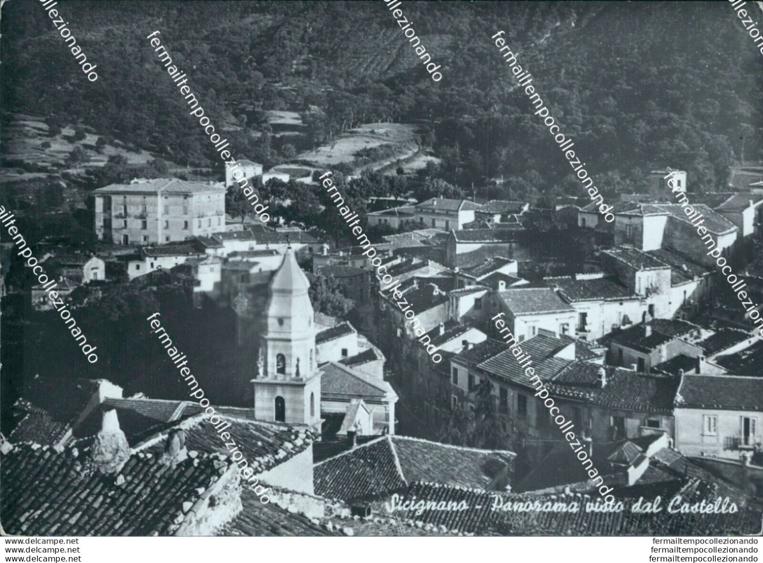 Bg585 Cartolina Sicignano Panorama Visto Dal Castello Provincia Di Salerno - Salerno