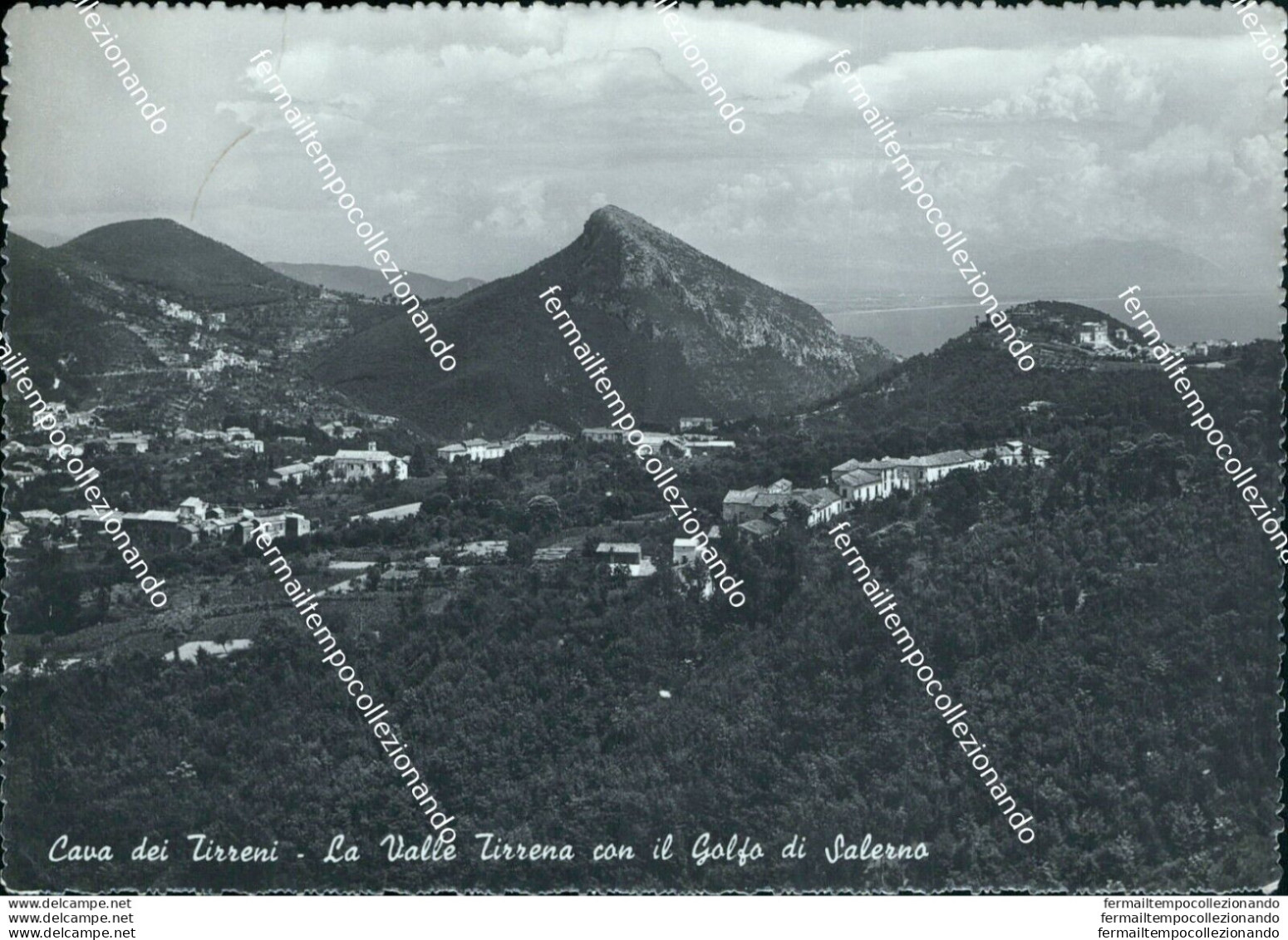 Bg605 Cartolina Cava Dei Tirreni La Valle Tirrena Con Il Golfo Di Salerno - Salerno