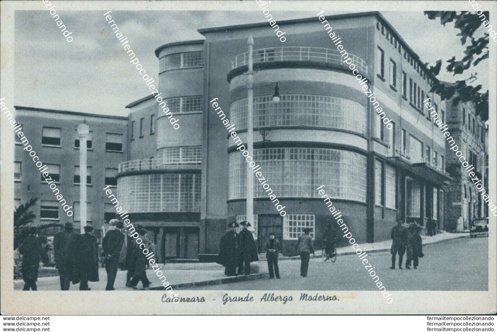 Ba44 Cartolina Catanzaro Citta' Grande Albergo Moderno 1942 Calabria - Catanzaro