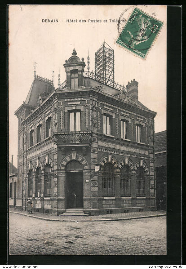 CPA Denain, Hotel Des Postes Et Télégraph  - Denain