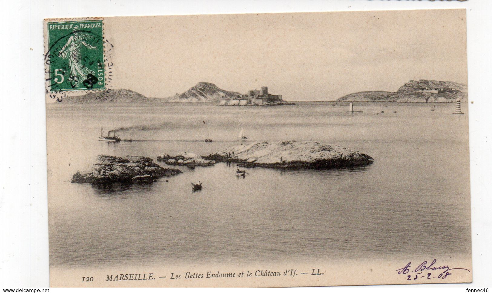 13 - MARSEILLE - Le Belle Endoume Et Le Château D'If - 1908 (K178) - Castello Di If, Isole ...