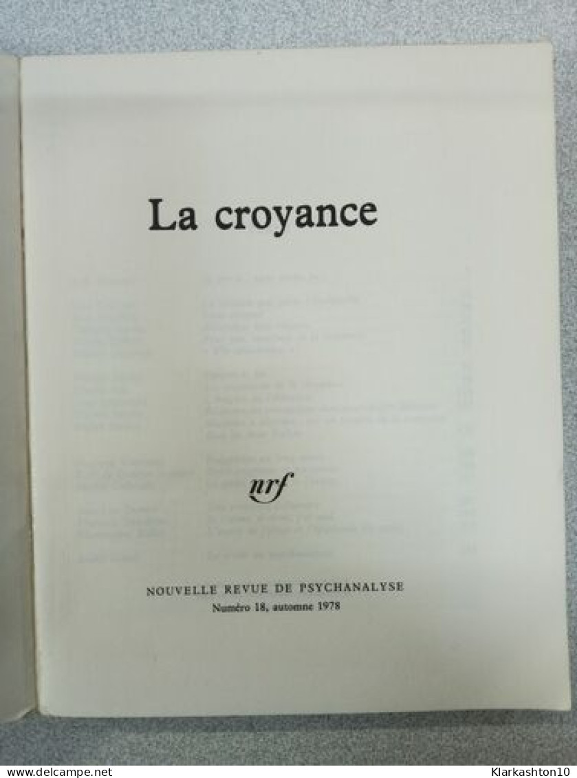 La Croyance - Other & Unclassified