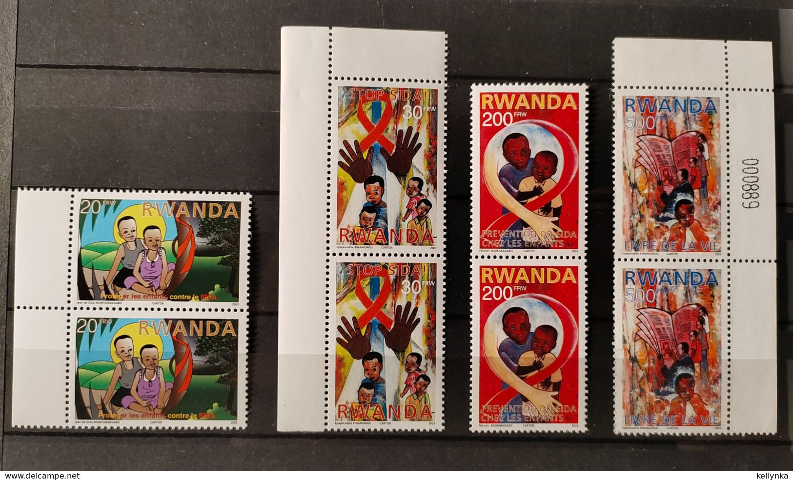 Rwanda - 1473/1476 - 1415/18 - En Paire - AIDS/SIDA - Prevention In Children - Prévention Chez Les Enfants - 2003 - MNH - Nuevos