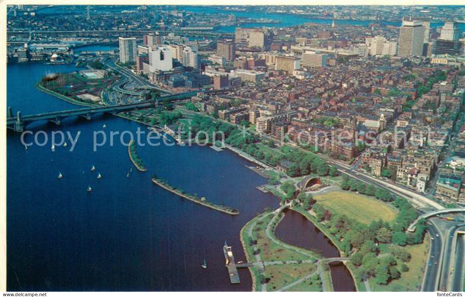 73711659 Boston_Massachusetts Air View Of Charles River Basin Showing Storrow Dr - Otros & Sin Clasificación