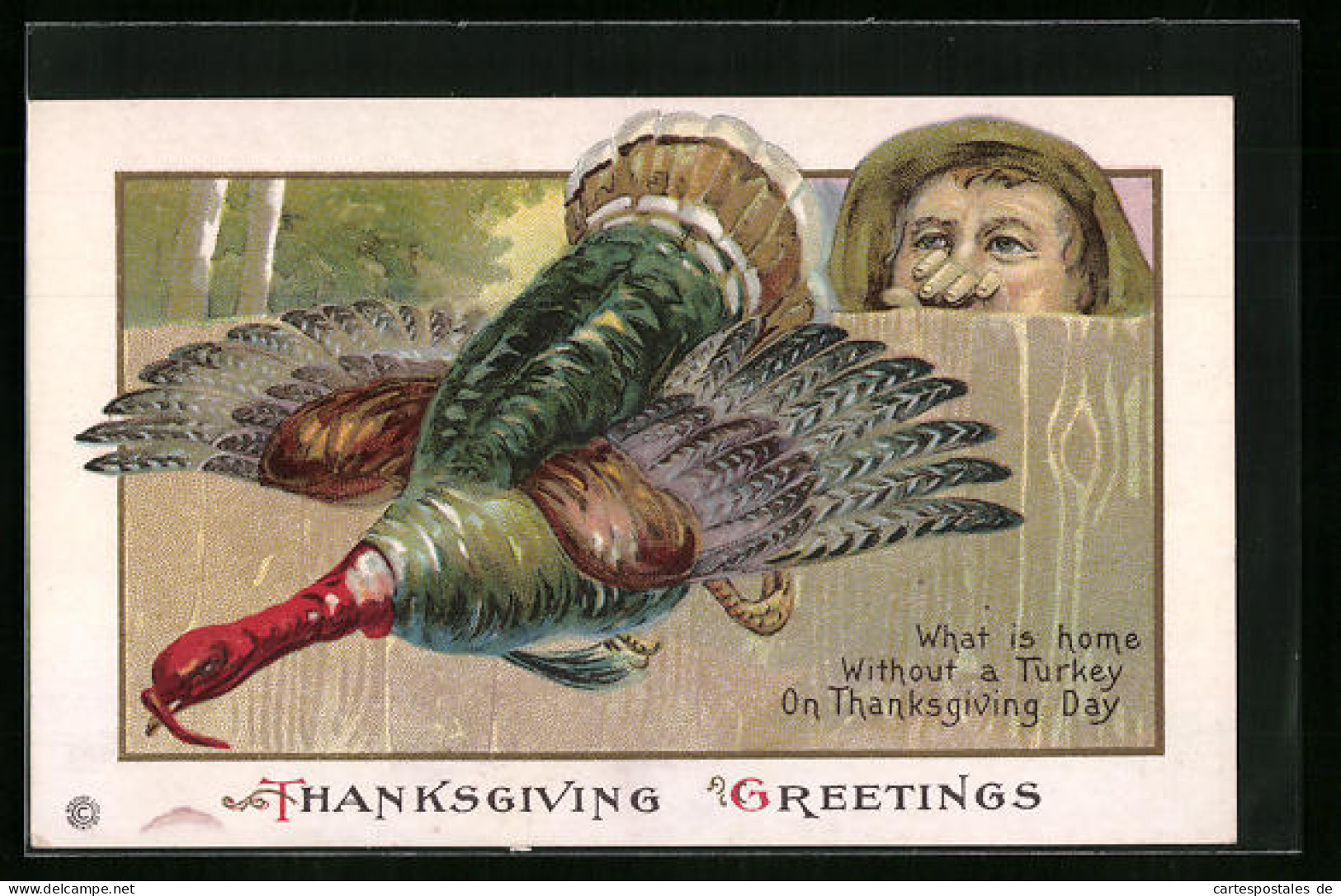 Präge-AK Flying Turkey, Thanksgiving  - Other & Unclassified