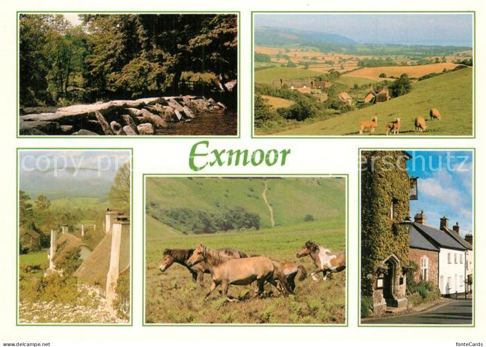 73607483 Exmoor Dorfmotiv Landschaftspanorama Pferde  - Sonstige & Ohne Zuordnung