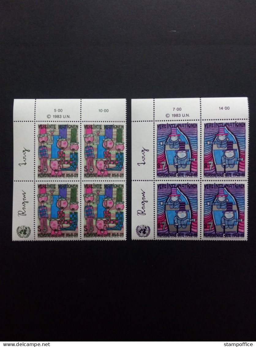 UNO WIEN MI-NR. 36-37 POSTFRISCH(MINT) ERKLÄRUNG DER MENSCHENRECHTE HUNDERTWASSER 1983 - Unused Stamps