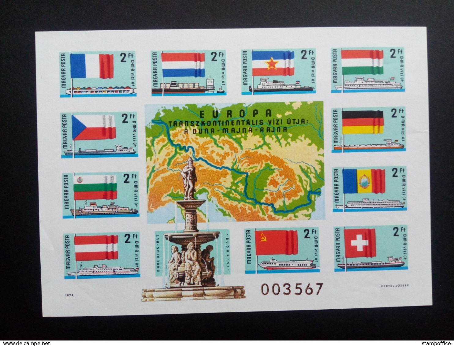 UNGARN BLOCK 128 B POSTFRISCH(MINT) 2. WAHL DONAUKOMMISSION DONAU-MAIN-RHEIN-SCHIFFAHRT - Ships