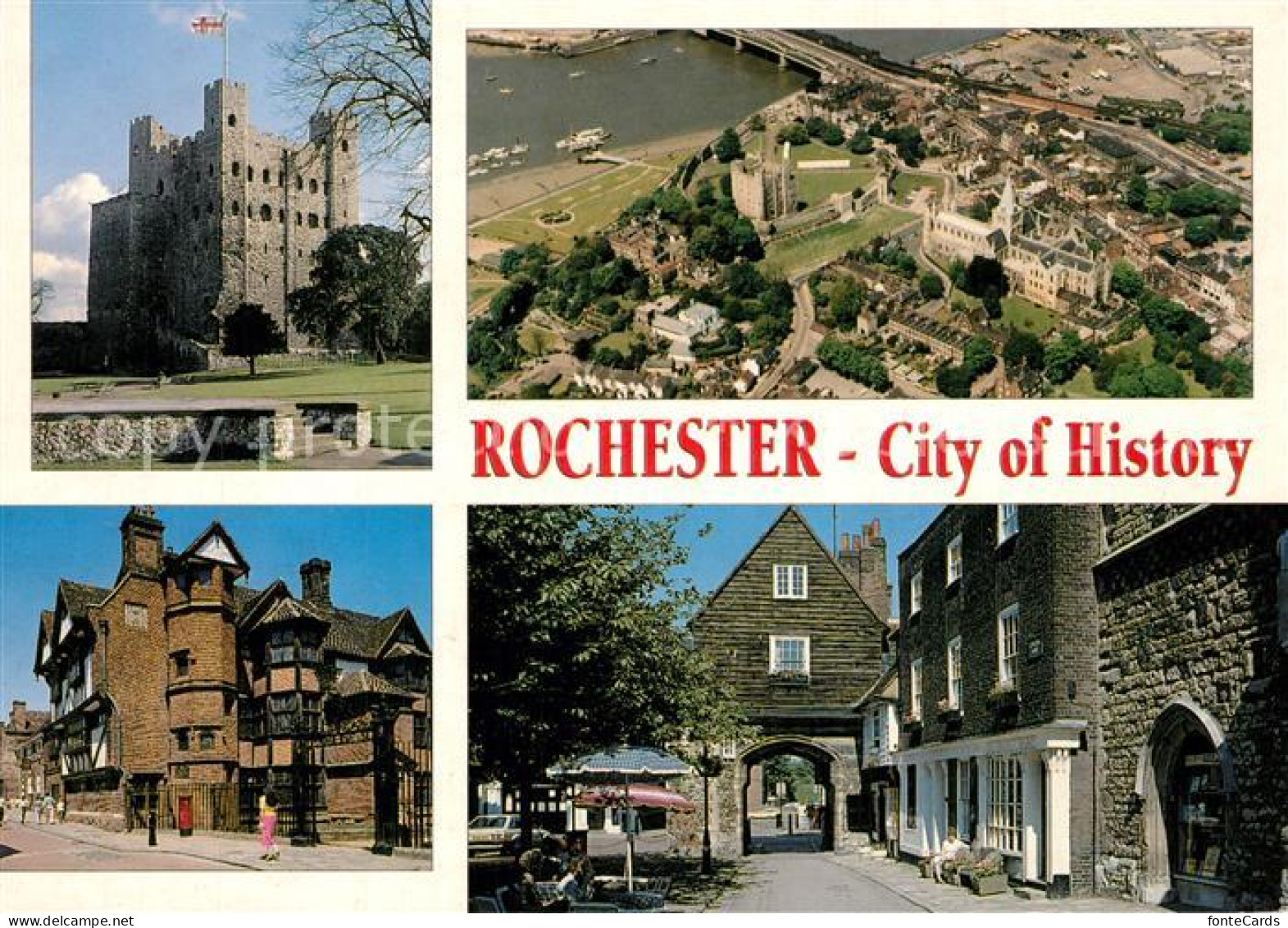 73607268 Rochester Kent Castle Old Houses Cathedral Aerial View Rochester Kent - Sonstige & Ohne Zuordnung