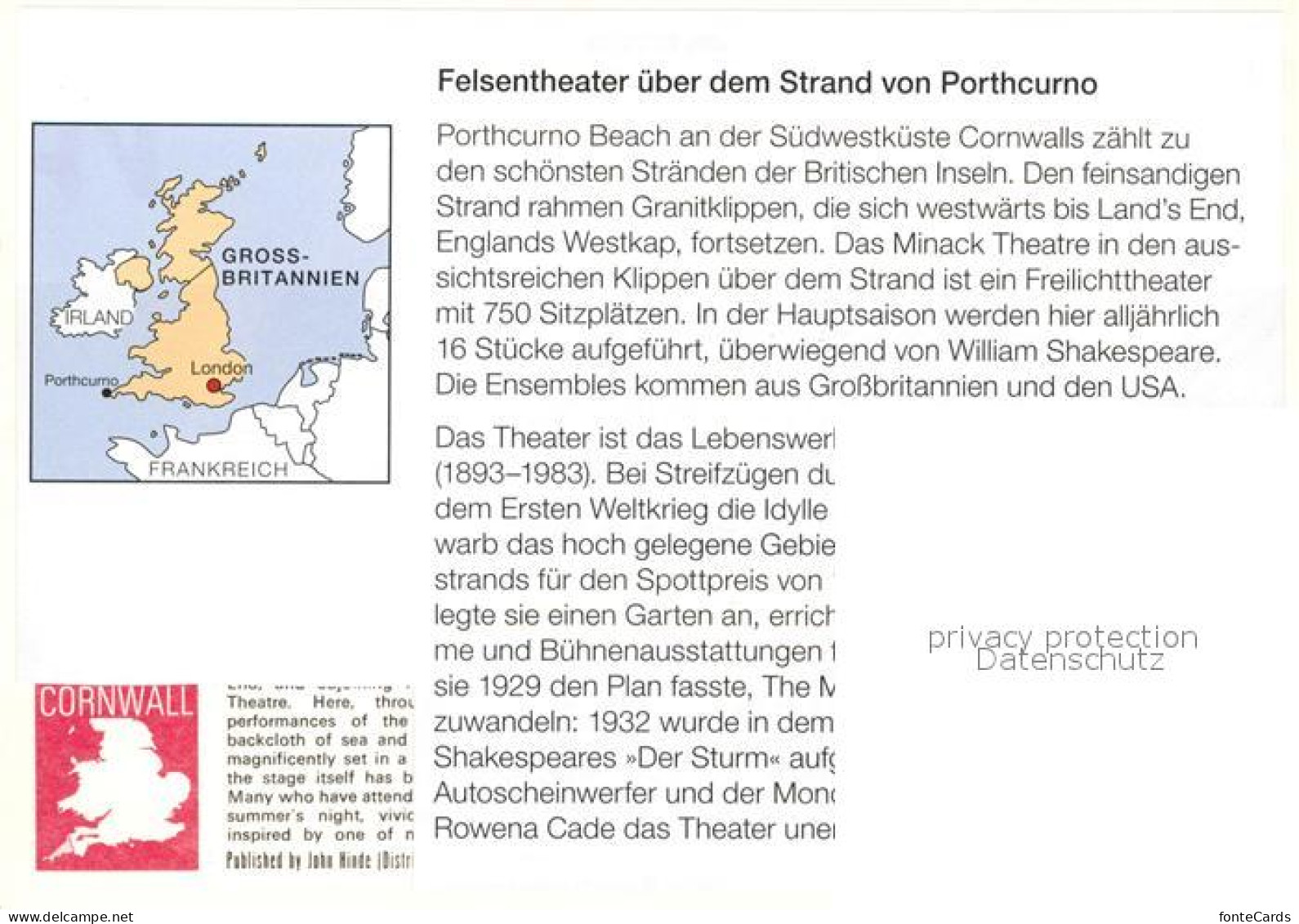 73607256 Porthcurno Minack Theatre Felsentheater Kueste Porthcurno - Andere & Zonder Classificatie