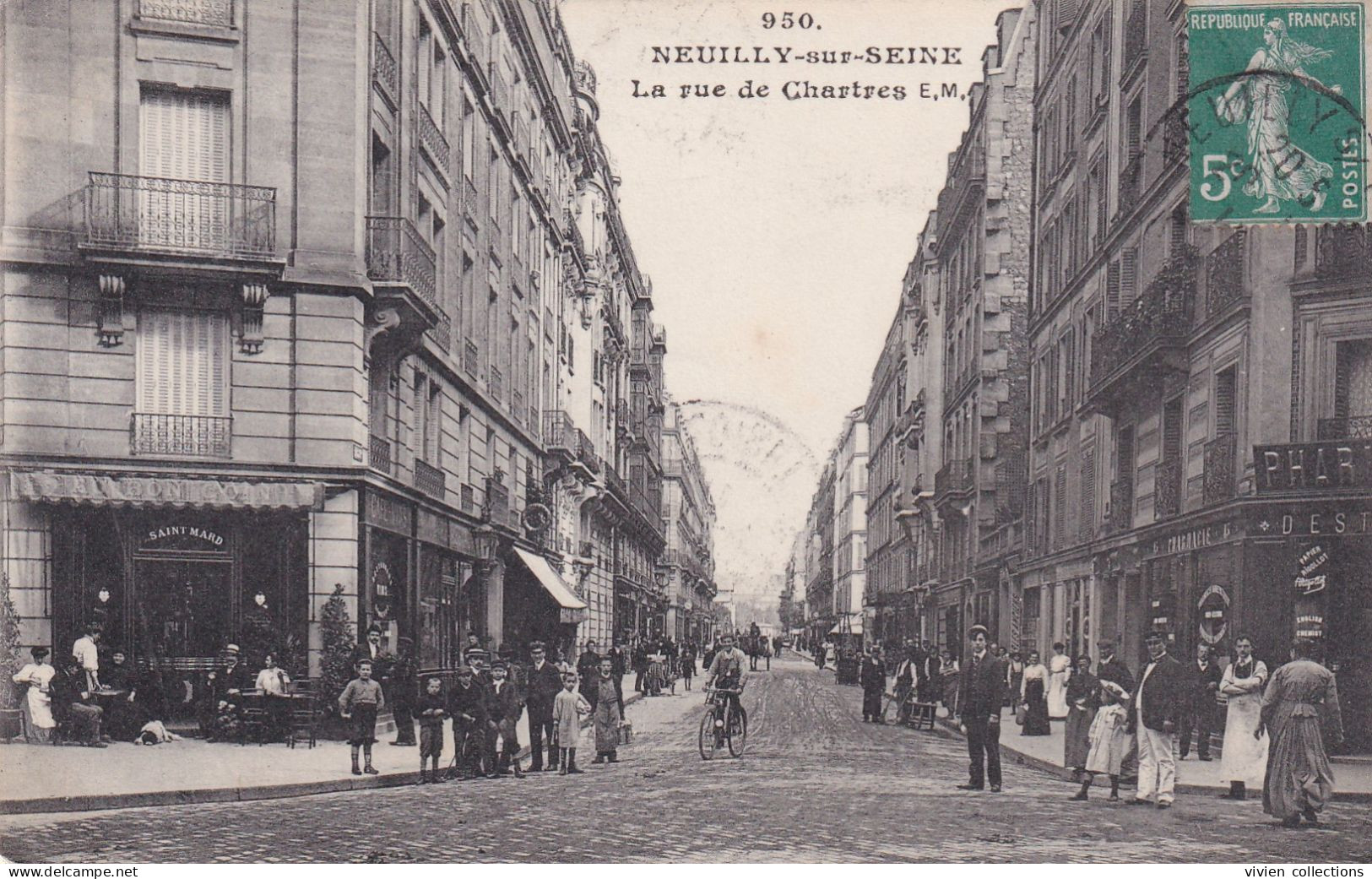 Neuilly Sur Seine (92 Hauts De Seine) La Rue De Chartres - édit. EM N° 950 Circulée 1911 - Neuilly Sur Seine